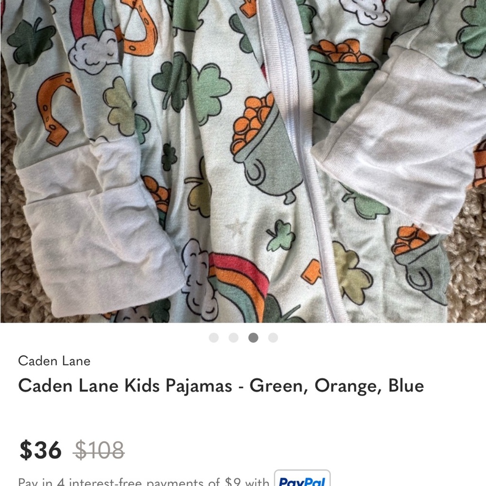 Caden Lane Rainbow and Clover Pajamas